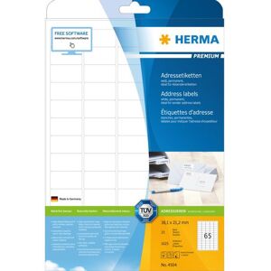 HERMA Adressetiketten Premium A4 weiß, permanent haftend, 25 Blatt Image