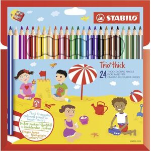 STABILO Dreikant-Buntstift - Trio dick - 24er Pack - mit 24 verschiedenen Farben und Spitzer Image
