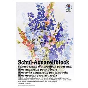 Ludwig Bähr URSUS Zeichen und Künstlerbedarf Schul-Aquarellblock 150 g/m², DIN A3, 10 Blatt hochweiß Image