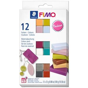 STAEDTLER FIMO soft 8023, ofenhärtende Modelliermasse, Fashion Colours, 12 Halbblöcken á 25 g Image