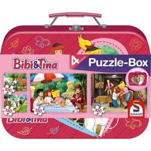 Puzzle Box Schmidt Spiele Bibi & Tina Puzzle-Box im Metallkoffer 2x100, 2x150 Teile Image