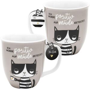 Sheepworld AG "H:)PPY life Tasse 47925 mit Motivdruck ""Ich wurde positiv au" Image