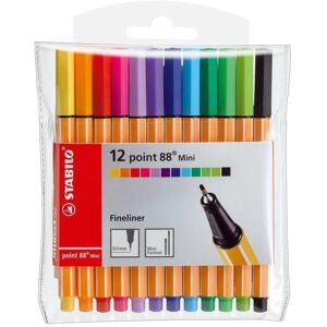 STABILO Fineliner - point 88 Mini - 12er Pack - mit 12 verschiedenen Farben Image
