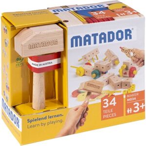 Matador Spielwaren GmbH MATADOR 21034 - Maker M034, Baukasten, Holz, 34 Teile, Konstruktionsbaukasten-Einstiegskasten, ab 3 Jahren, Spielend lernen! Image