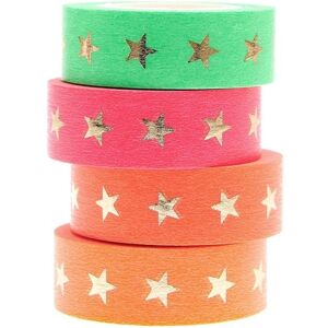 Rico Design GmbH & Co.KG Tape Set Neon, Sterne , 4 Stk, 1,5cm x 10m Image