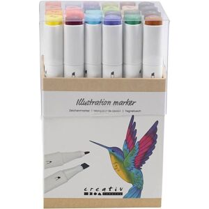 Creativ Company Zeichenmarker, Strichstärke 1+8 mm, Zusätzliche Farben, 24 Stk Image