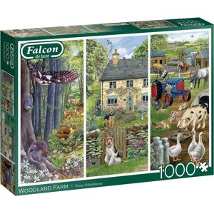 Jumbo Spiele Jumbo 1110500242 - Falcon, Fiona Osbaldstone, Woodland Farm, Puzzle, 1000 Teile Image