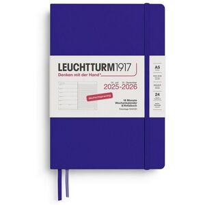 Leuchtturm1917 18 Monatskalender & Notizbuch 1 Woche auf 1 Seite 2026 Medium A5 Hardcover Ink Liniert Image