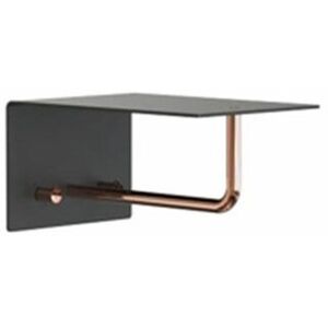 Frost Unu Wandgarderobe mit 2 Haken   schwarz matt / kupfer poliert Image