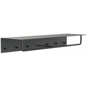Frost Unu Wandgarderobe mit 6 Haken   schwarz matt / schwarz poliert Image