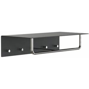 Frost Unu Wandgarderobe mit 4 Haken   schwarz matt / edelstahl poliert Image