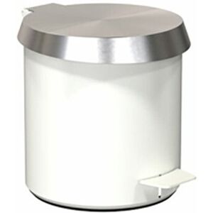 Frost Pedaleimer 250 Mülleimer - klein (H 25cm) weiß matt / edelstahl gebürstet Image