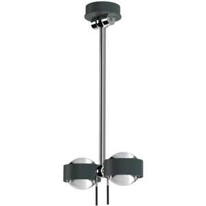 Top Light Puk Mini Wing Twin Deckenleuchte anthrazit matt-chrom   2x Linse klar / 2x Glas matt   Standard-Fassung   80cm Image