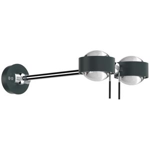 Top Light Puk Mini Wing Twin Wandleuchte anthrazit matt-chrom   2x Linse klar / 2x Glas matt   Standard-Fassung   40cm Image