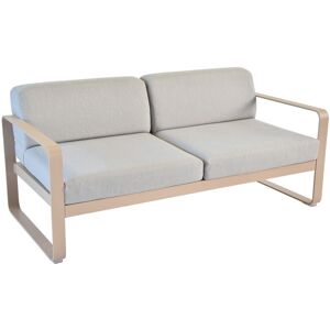 Fermob Bellevie 2-Sitzer Sofa mit flanellgrauem Kissen muskat Image