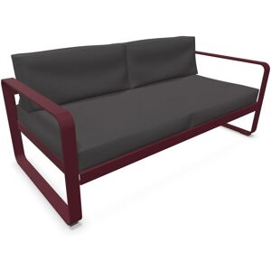 Fermob Bellevie 2-Sitzer Sofa mit graphitgrauem Kissen schwarzkirsche Image