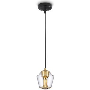 less 'n' more Ethics E-WGPL Pendelleuchte Leuchtkorpus gold, Glasschirm kristall, LEDs getrennt dimmbar über Casambi Image