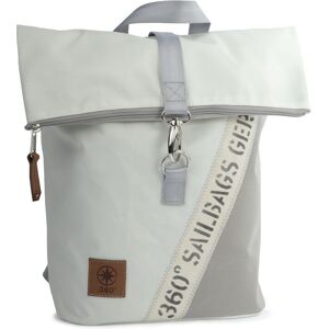 360° Taschen Möwe Rucksack weiß / Persenning grau, Stencil Aufschrift, Gurt grau Image