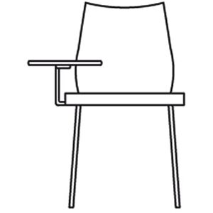 Kartell Maui Stuhl mit Schreibplatte Schreibplatte links   zinkweiß Image