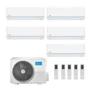 Midea Penta Split 9+9+9+12+12 Btu Evolution M5OE-42HFN8-Q 3X MSAGXAU-09HRDN8 + 2 MSAGXAU-09HRDN8 Klimaanlagen R-32 WiFi Image