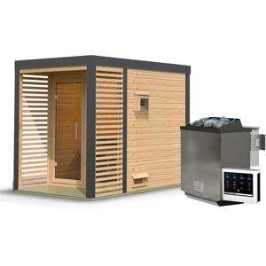 Tchibo Karibu Saunahaus »Alice 1«, naturfarben-anthrazit  Nonfood https://www.eduscho.at/products/145804661251/karibu-saunahaus-alice-1?article_id=192016304456 Image