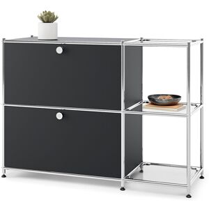 Tchibo - Sideboard Metall »Cn3« mit 2 Klappenfächern - 115x40x82,5cm - schwarz - Stahl / Glas / Aluminium schwarz Nonfood https://www.eduscho.at/products/155674562690/sideboard-metall-cn3-mit-2-klappenfaechern?article_id=186742932088 Image