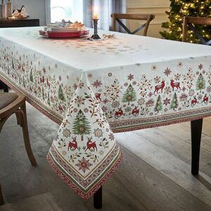 Hagen Grote Weihnachtliche Tischdecken in schwerer Double-Jacquard-Qualität (100 x 100 cm) Image