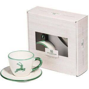 GMUNDNER KERAMIK Tasse und Untertasse - Espresso for you Gourmet - 2-tlg  Grüner Hirsch  grün B Image