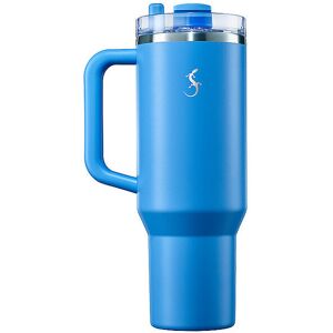 LURCH Isolier-Becher mit Trinkhalm 1,2l Azur blau B Image