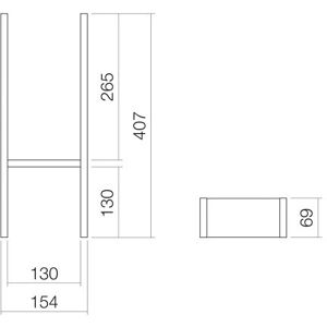 Alape Facheinteilung für Innenschubladen, FU.H408.1, metallschwarz, Strukturlack, 407 8400059667 Image