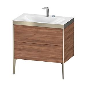Duravit XViu Waschtisch-Unterschrank XV4710EB179P 80x48cm, 2 Auszüge, 2 Hahnlöcher, champagner matt, Rahmen P, nussbaum natur Image