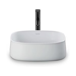 Duravit Zencha Aufsatzbecken 23734232791 42x42cm, ohne Hahnloch, Überlauf, Hahnlochbank, geschliffen, weiß seidenmatt, WonderGliss Image