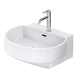 Duravit Balcoon Waschtisch 241155AC00 55 x 48 cm, weiß Seidenmatt, mit Hahnloch, Überlauf, Hahnlochbank Image