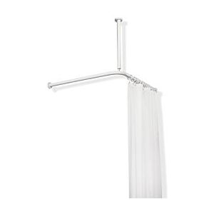 Hewi 801 Vorhangstange 801.34.146250 900 x 900 mm, 18 Vorhangringe, stahlblau, mit Deckenabhängung und Duschvorhang Image