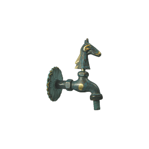 AquaCraft Nostalgie Auslaufventil Pferdekopf 1001000117 Messing Gartenhahn Image