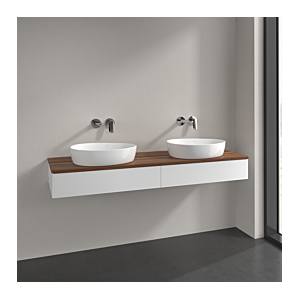 Villeroy und Boch Antao Waschtisch-Unterschrank L17012MT 160x19x50cm, Waschbeckenplattenfarbe warm walnut, white matt lacquer, Mit Beleuchtung Image
