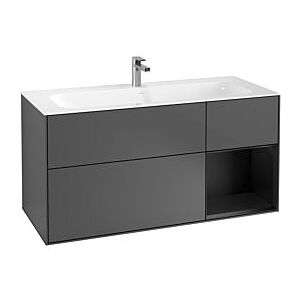 Villeroy und Boch Finion Waschtischunterschrank F070PDGK 119,6x59,1cm, Regal rechts Black matt lacquer, Anthracite matt Image