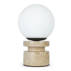 NV GALLERY Tischlampe POLAR - Tischlampe, Milchglas & Travertin, H25  Weiß Image