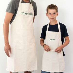 smartphoto Personalised aprons for parent and child embroidered beige Image