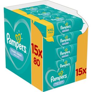 Pampers Fresh Clean feuchte Feuchttücher für Kinder für empfindliche Oberhaut 15x80 St. Image