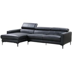 Vente-unique Ecksofa - Büffelleder - Ecke Links - Schwarz - FLORENCE Image