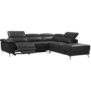 Vente-unique Relaxsofa Ecksofa Leder elektrisch - Ecke Rechts - Anthrazit - PASCALINE Image