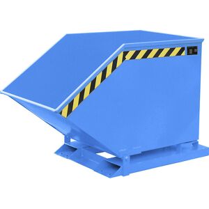 Kippmulde mit Klappmechanismus, kastenförmig, Volumen 0,4 m³, blau RAL 5012 eurokraft pro Image