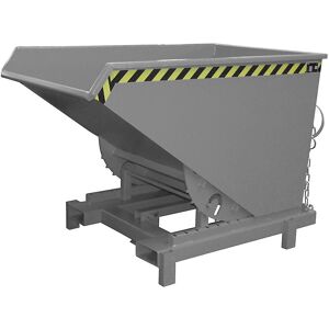Schwerlast-Kippbehälter, Volumen 0,9 m³, Traglast 4000 kg, grau RAL 7005 eurokraft pro Image