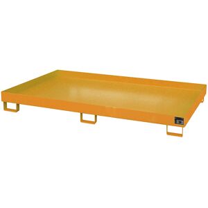 Regal-Bodenwanne, 240 l Auffangvolumen, LxBxH 2150 x 1300 x 225 mm, ohne Gitterrost, orange lackiert eurokraft pro Image