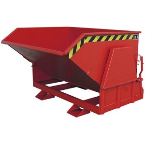 Kippbehälter, Standard-Bauhöhe, ohne Fahrwerk, Volumen 1,0 m³, lackiert rot RAL 3000 eurokraft pro Image