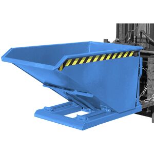 Kippbehälter, extrem niedrige Bauhöhe, ohne Fahrwerk, Volumen 0,5 m³, lichtblau eurokraft pro Image