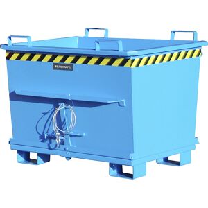 Konischer Klappbodenbehälter, Volumen 0,7 m³, Traglast 1500 kg, blau RAL 5012 eurokraft pro Image