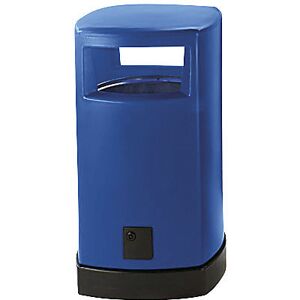 kaiserkraft Abfallsammler aus Kunststoff für außen, Volumen 120 l, BxHxT 580 x 1050 x 580 mm, blau Image