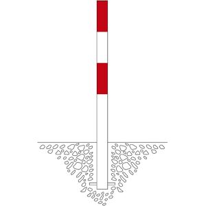 Sperrpfosten Morion, zum Einbetonieren, Ø 90 mm, rot-weiß lackiert, 2 Ösen Moravia Image